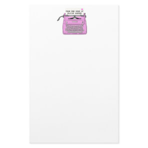 Pink Retro Vintage Typewriter Desktop Personalized Stationery