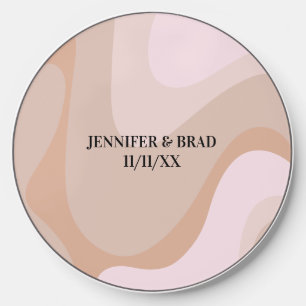 Pink Retro Wave Wedding Wireless Charger