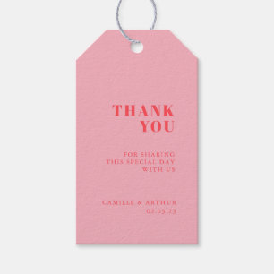Pink retro wedding gift tags