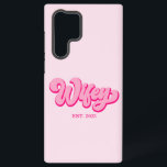 Pink Retro Wifey Est. Year Bride Fiancé  Samsung Galaxy S22 Ultra Case<br><div class="desc">This is a Pink Retro Wifey Est. Year Bride Fiancé Samsung Galaxy Phone Case!</div>