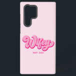 Pink Retro Wifey Est. Year Bride Fiancé  Samsung Galaxy S22 Ultra Case<br><div class="desc">This is a Pink Retro Wifey Est. Year Bride Fiancé Samsung Galaxy Phone Case!</div>