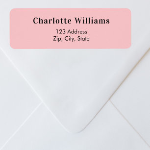 Pink return address label