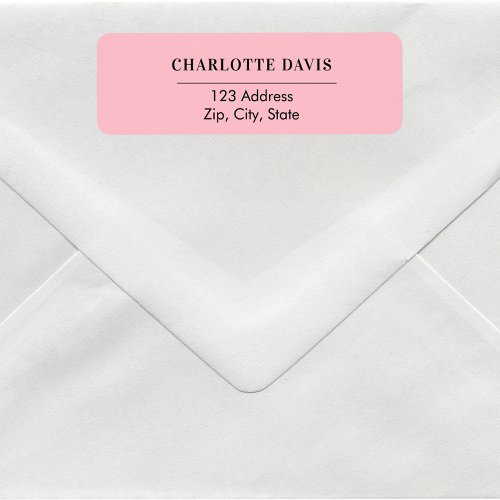 Pink return address  label