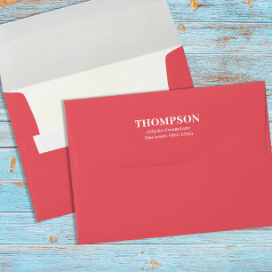 Pink Return Address Minimalist Personalized  Envelope