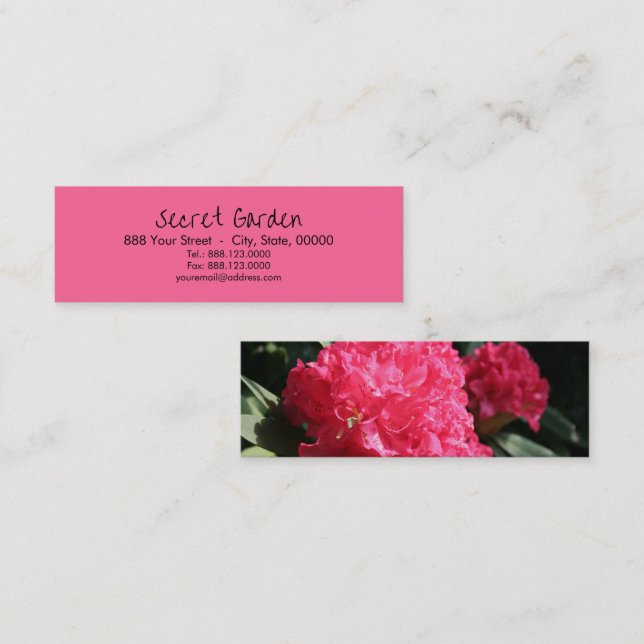 Pink Rhododendron 2 Mini Business cards (Front/Back)