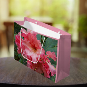 Pink Rhododendron Bloom Floral  Large Gift Bag