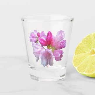 Pink Rhododendron Flower Floral Shot Glass