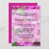 Pink Rhododendron Flowers 90th Birthday Party Invitation (Front/Back)