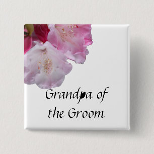 pink rhododendron flowers button