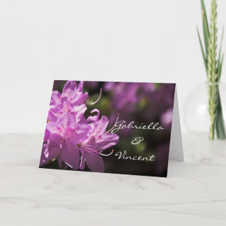 Pink Rhododendron Flowers Wedding Invitation