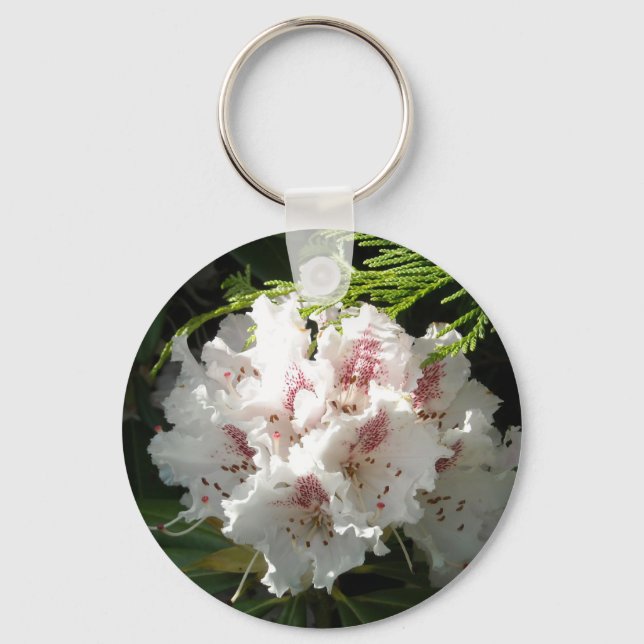 Pink Rhododendron Photo Keychain (Front)