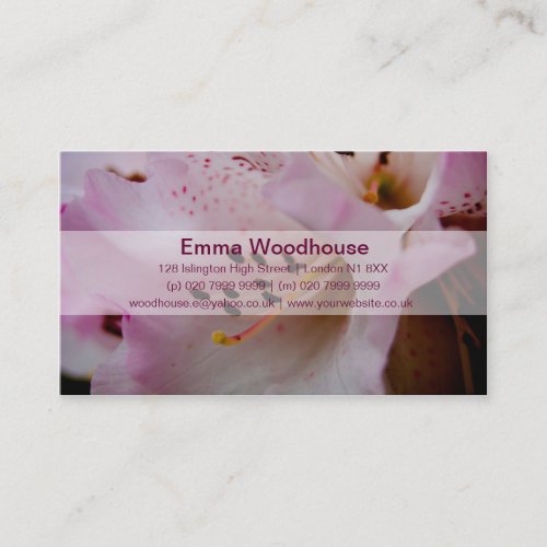 Pink Rhododendron | Rosa Rhododendron Business Card