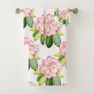 Pink Rhods Pattern Bath Towel Set