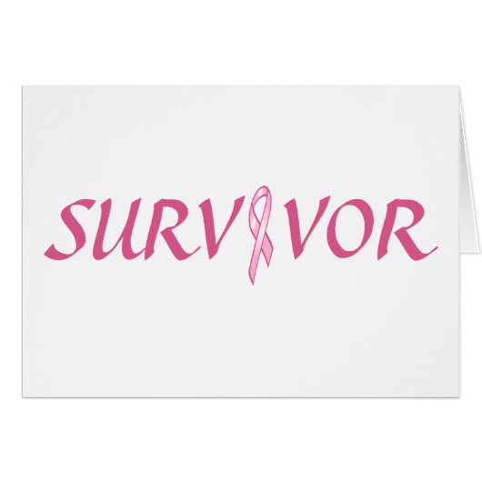 Pink Ribbbon Survivor Card (Front Horizontal)