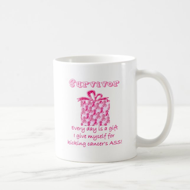 pink ribbon 3 coffee mug (Right)