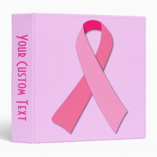 Pink Ribbon 3 Ring Binder