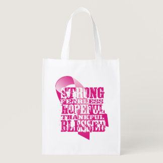 Pink Ribbon - Affirmations Grocery Bag