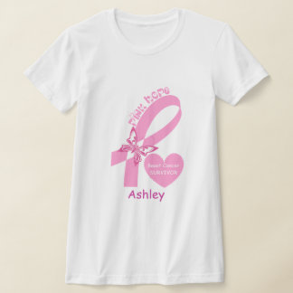 Pink Ribbon and butterfy Breast cancer survivor  T-Shirt