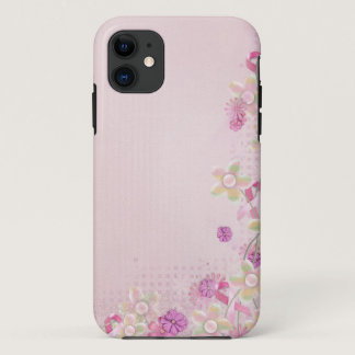 Pink Ribbon and flowers iPhone 11 Case