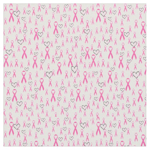 Pink-Ribbon and Hearts_ Fabric