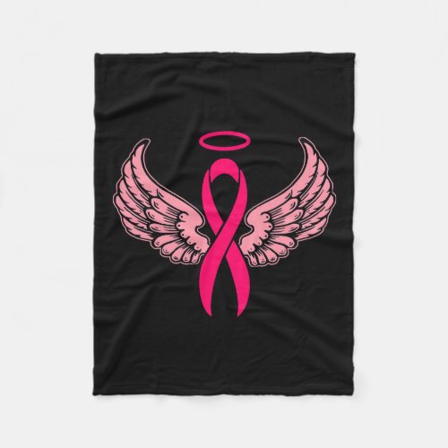 Pink Ribbon Angel Breast Support Cancer Survivor A Fleece Blanket