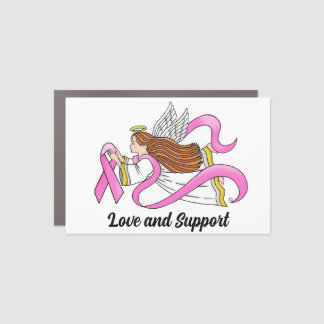Pink Ribbon Angel Car Magnet