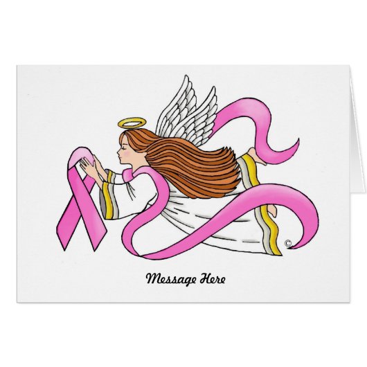 "Pink Ribbon" Awareness Angel Cards (Front Horizontal)