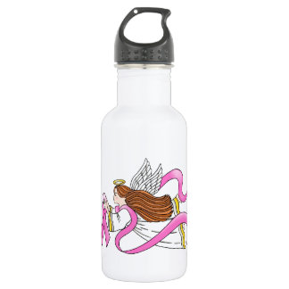 "Pink Ribbon" Awareness Angel Water Bottle