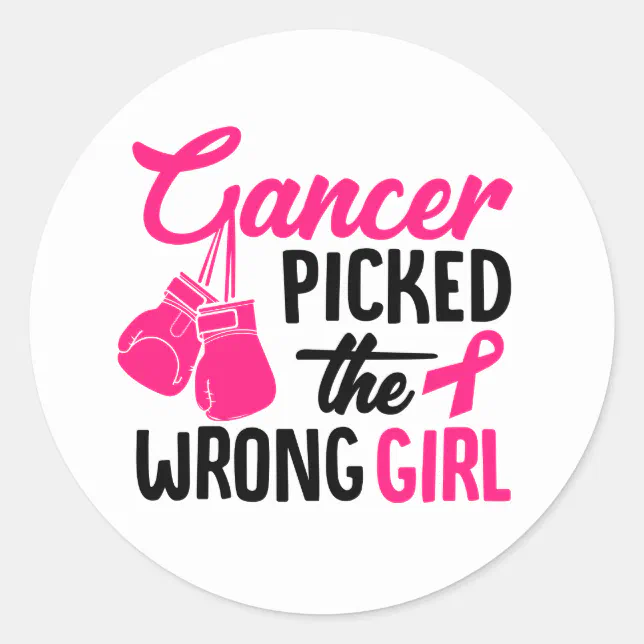 Pink Ribbon Awareness Breast Cancer Classic Round Sticker Zazzle