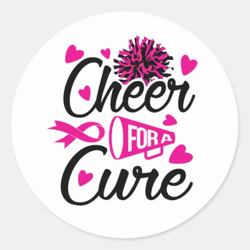 Pink Ribbon Awareness Breast Cancer Classic Round Sticker