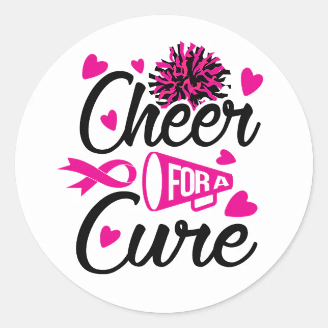 Pink Ribbon Awareness Breast Cancer Classic Round Sticker Zazzle