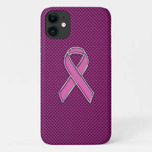Pink Ribbon Awareness Carbon Fiber iPhone 11 Case