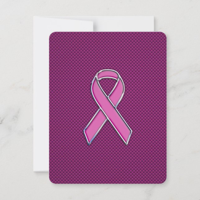 Pink Ribbon Awareness Carbon Fiber Decor (Front)