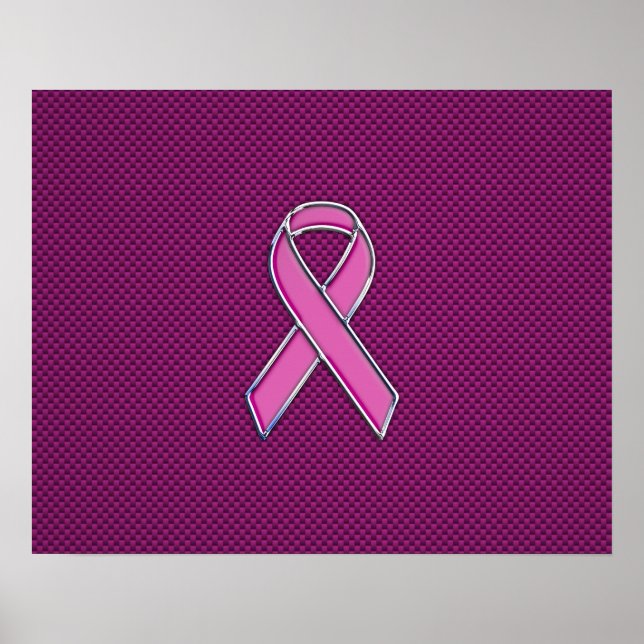 Pink Ribbon Awareness Carbon Fiber Decor (Front)