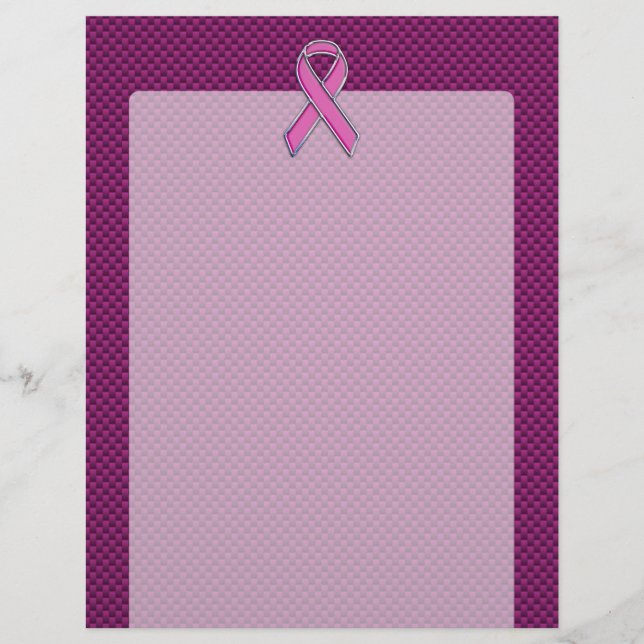 Pink Ribbon Awareness Carbon Fiber Decor (Front)