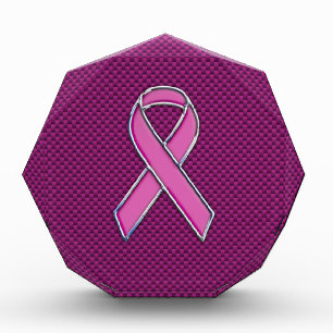 Pink Ribbon Awareness Carbon Fiber Decor Award
