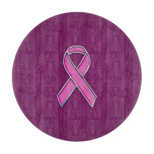 Pink Ribbon Awareness Carbon Fiber Decor Cutting Board