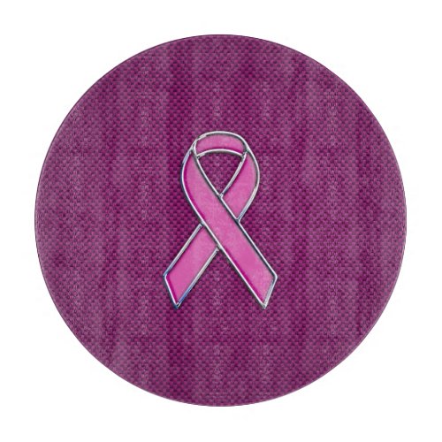 Pink Ribbon Awareness Carbon Fiber Decor Cutting Board