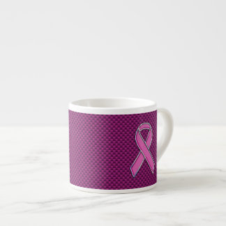 Pink Ribbon Awareness Carbon Fiber Decor Espresso Cup
