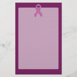 Pink Ribbon Awareness Carbon Fiber Decor Stationery