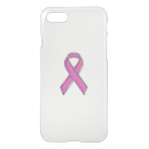 Pink Ribbon Awareness Carbon Fiber Decor iPhone SE/8/7 Case
