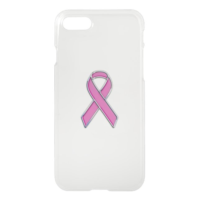 Pink Ribbon Awareness Carbon Fiber Decor Uncommon iPhone Case (Back)