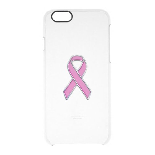 Pink Ribbon Awareness Carbon Fiber Decor Clear iPhone 66S Case