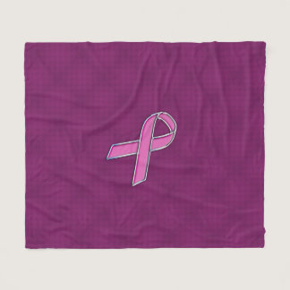 Pink Ribbon Awareness Carbon Fiber Fleece Blanket