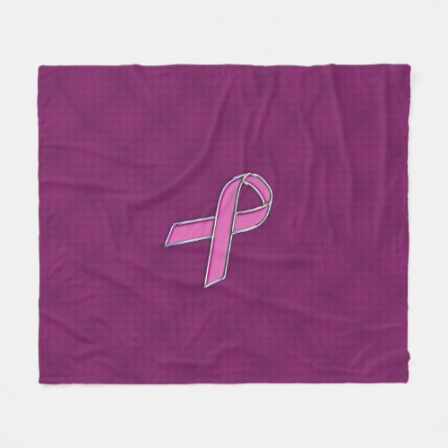 Pink Ribbon Awareness Carbon Fiber Fleece Blanket