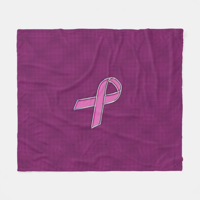 Pink Ribbon Awareness Carbon Fiber Fleece Blanket (Front (Horizontal))