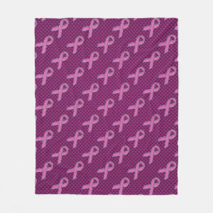 Pink Ribbon Awareness Carbon Fiber Fleece Blanket