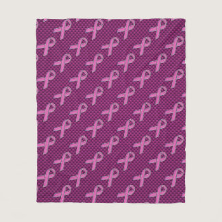 Pink Ribbon Awareness Carbon Fiber Fleece Blanket
