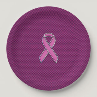 Pink Ribbon Awareness Carbon Fiber Paper Plates
