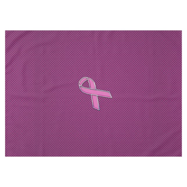 Pink Ribbon Awareness Carbon Fiber Tablecloth (Front (Horizontal))